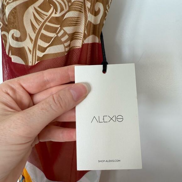 NWT NEW Alexis Ebony One Shoulder Asymmetrical Mesh Bodycon Dress - Picture 8 of 10